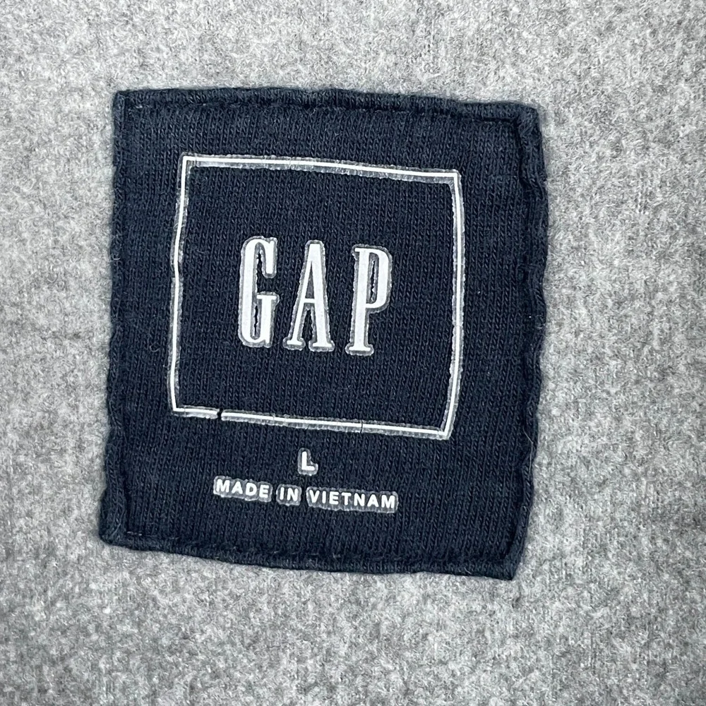 Gap Pullover Men Large Gray Blue Colorblock Fleece Quarter Zip Sweater Preppy